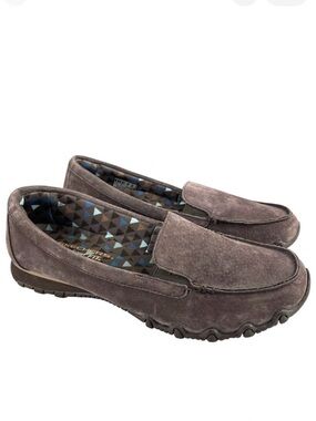 Skechers Women's Loafers Size 9 Brown Suede Slip-On Air-Cooled Memory Foam Shoes